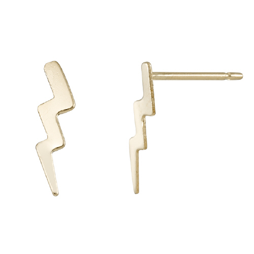 3.2 x 11.9mm Small Lightning Post Earrings - Gold Filled