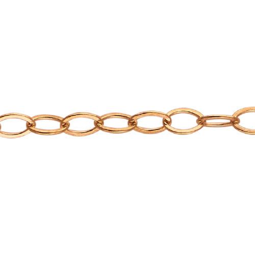 Flat Cable Chain 2.75 x 4.15mm - Rose Gold Filled