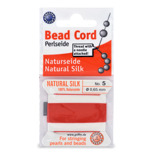 Red Silk Carded Thread with needle- Size 5
