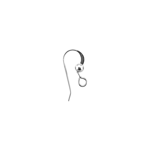 French Earwires  Ball   - Silver Filled