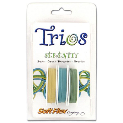 Softflex Trios - 0.019 Dia 3x10ft Serenity(Bone/Green Turquoise/Fluorite)
