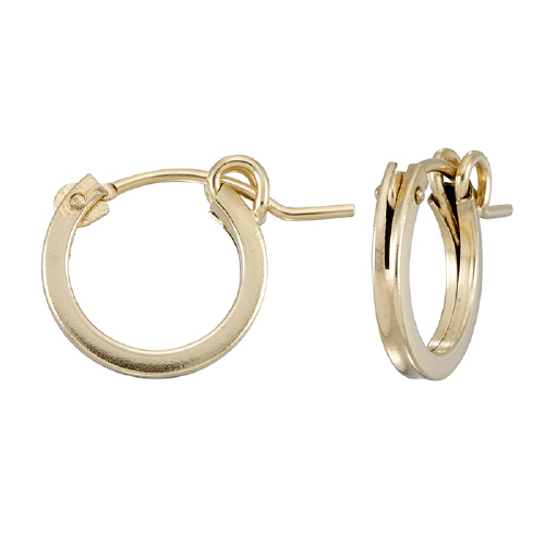2 x 12mm Hoop Earrings -  Square Wire - Gold Filled