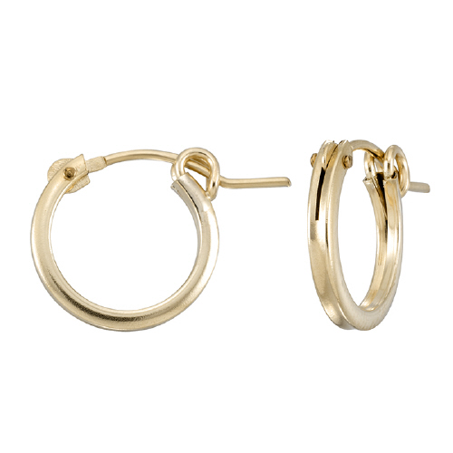 2 x 15mm Hoop Earrings -  Square Wire - Gold Filled