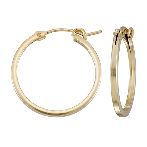 2 x 19mm Hoop Earrings -  Square Wire - Gold Filled