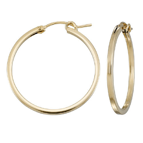 2 x 22mm Hoop Earrings -  Square Wire - Gold Filled