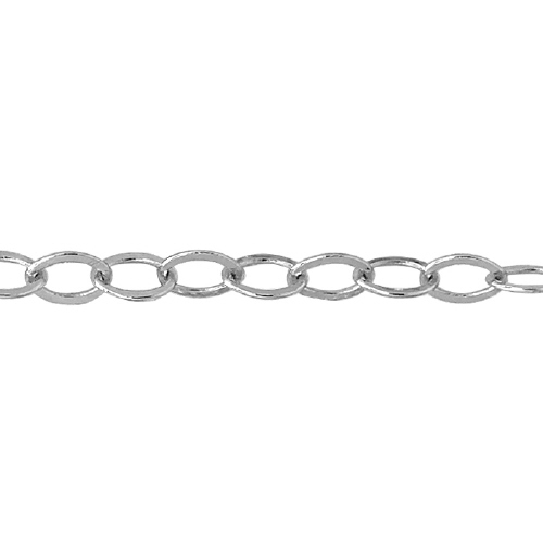 Flat Cable Chain - Silver Plated