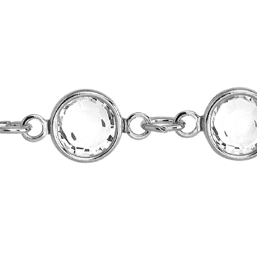 Swarovski Chain - Silver Plated