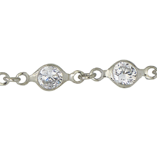 Close CZ Chain Sterling Silver