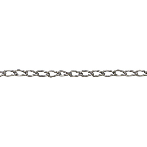 Curb Chain - Sterling Silver Oxidized