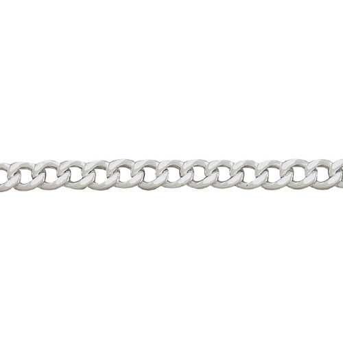 Flat Curb Chain 4.8mm - Sterling Silver