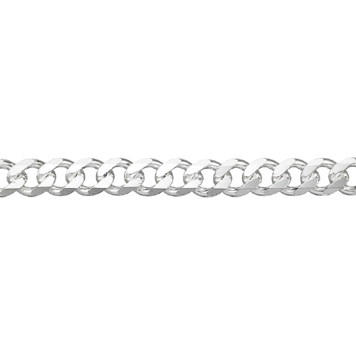 Flat Curb Chain 7.3 x 9.2mm - Sterling Silver
