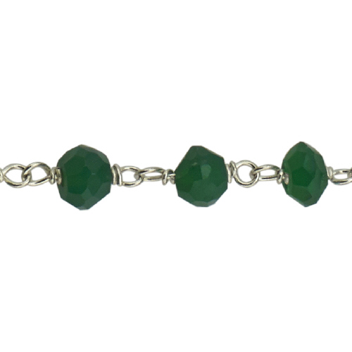 Green Onyx Chain - Sterling Silver