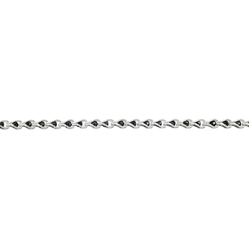 Cubic Zirconia (CZ) Chain with black stones - Sterling Silver