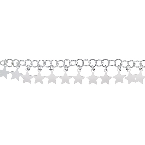 Cable Chain 3.4mm with Dangling 4mm Star - Sterling Silver