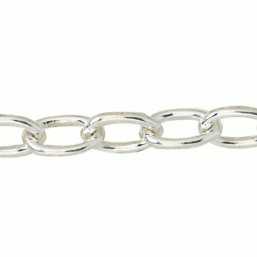 Drawn Cable Chain 5 x 7mm - Sterling Silver