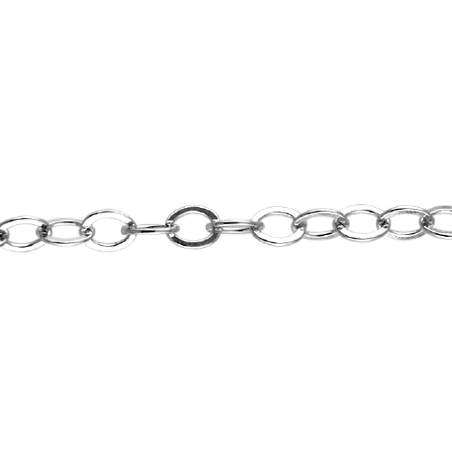 Flat Cable Chain 2.3 x 3mm - Sterling Silver