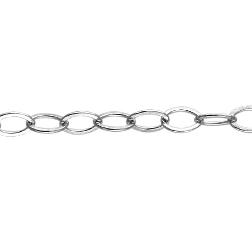 Flat Cable Chain 2.75 x 4.15mm - Sterling Silver