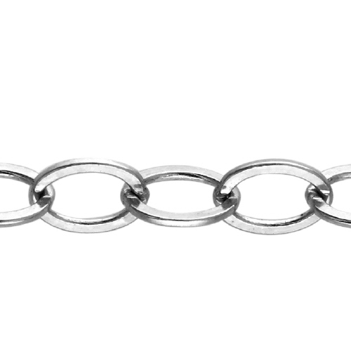 Flat Cable Chain 5.5 x 7.65mm - Sterling Silver