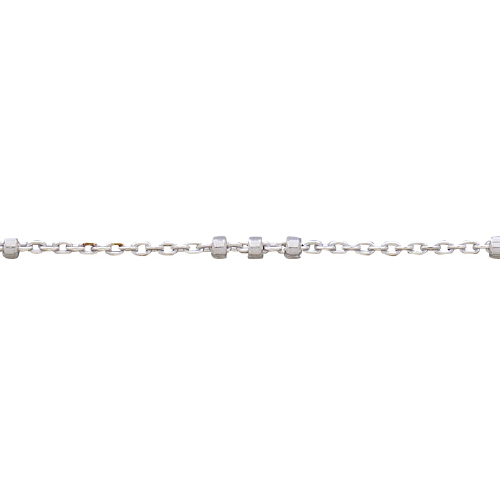 Satellite chain - 1.07 mm cable chain with 1.64mm 8 sided diamond cut sterling silver bead - Sterling Silver