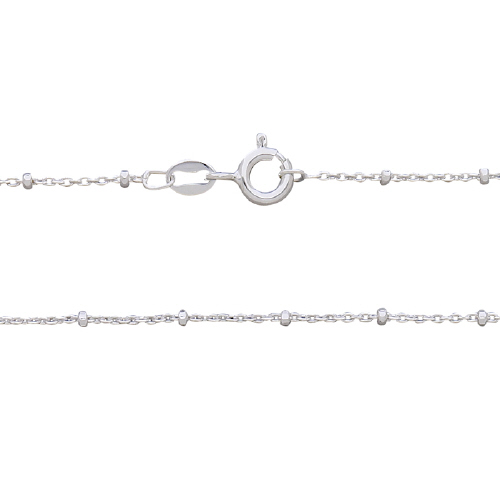 Satellite Chain - 1.07 mm cable chain with 1.64mm 8 sided diamond cut sterling silver bead 15