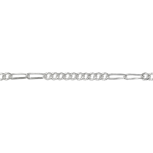 Figaro Diamond Cut with 10 short curb links 2mm & 2 long links 2 x 6.7mm - Gold Filled
