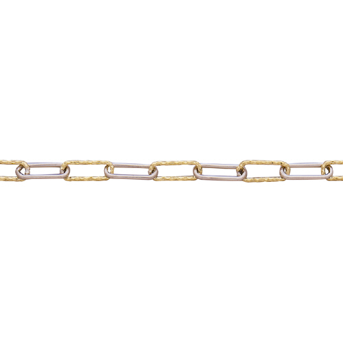 Fancy Cable Chain - 4.3 x 11.4mm - Sterling Silver Rhodium Plated & Gold Plated