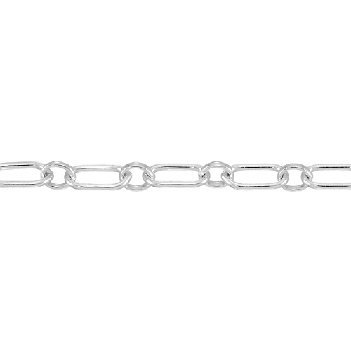 Fancy Cable/Paper Clip Chain 3.3 x 6.3mm with link - Sterling Silver