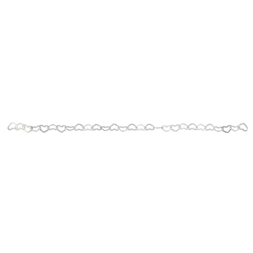 Heart Chain Flat 2.4 x 3.9mm - Sterling Silver