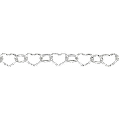 Heart Chain 7.7 x 9.6mm - Sterling Silver
