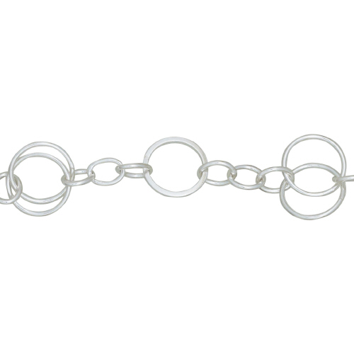 Dbl P Rng w P Rng Chain - Sterling Silver