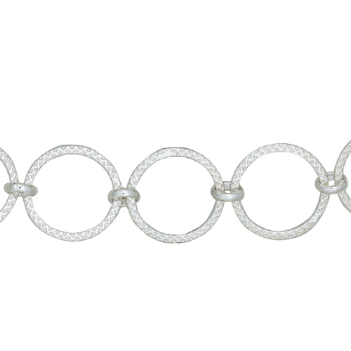 Hm T Rnd & Sm Pl Ring Chain - Sterling Silver