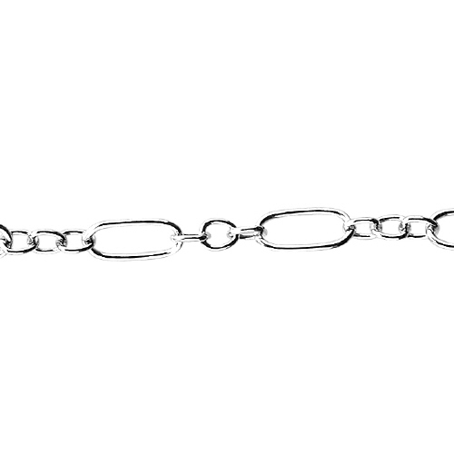 Long & Short Chain 2.5 x 5.4mm - Sterling Silver