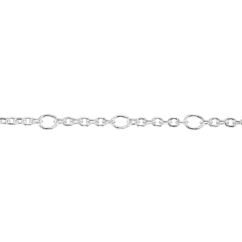 Long and Short Chains with 2.6 x 3.7 long and 7 - 1.6mm short links - Sterling Silver
