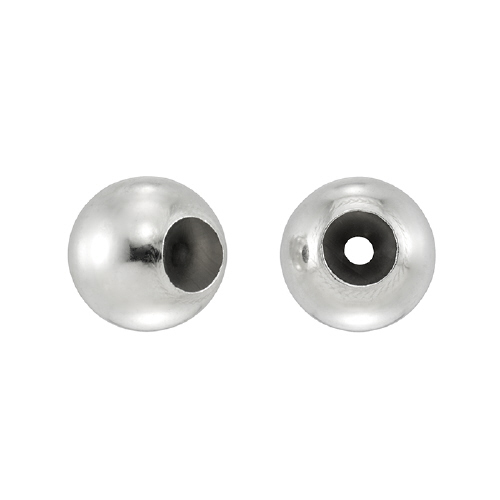 10mm Round Slider Bead with silicone - Sterling Silver