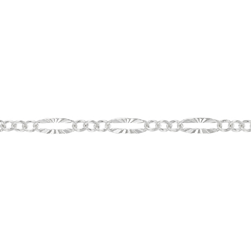 Long & Short Chain 2 x 5.5mm with Starburst pattern - Sterling Silver