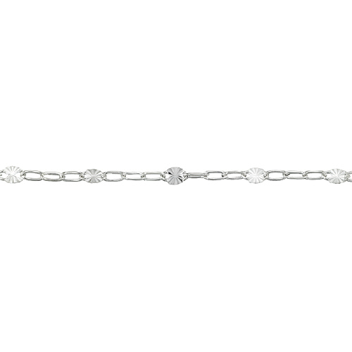 Starburst Chain 3.3 x 5.3mm with 2.1mm 3 paper clip links - Sterling Silver