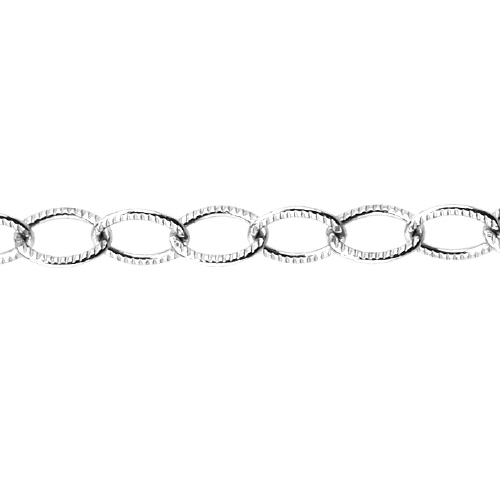 Textured Chain 3.7 x 4.75mm - Sterling Silver
