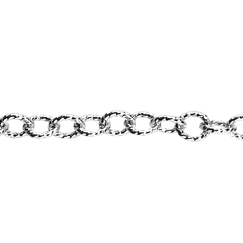 Textured Chain 2.65 x 3.8mm - Sterling Silver