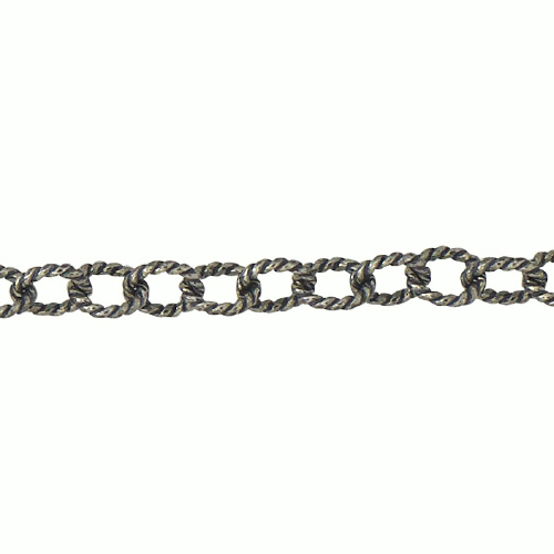 Textured Chain 2.65 x 3.8mm - Sterling Silver Oxidized