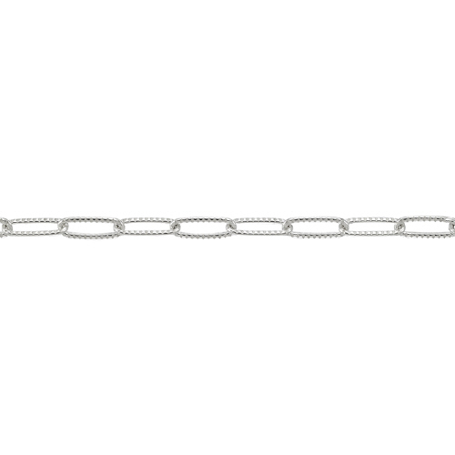Textured Rectangular Chain 3.1 x 9mm - Sterling Silver