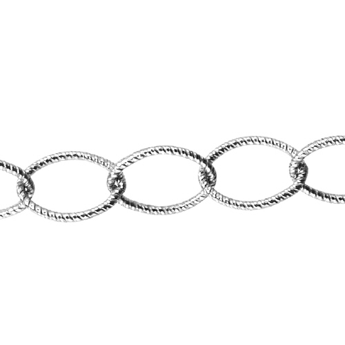 Textured Chain 5.9 x 7.85mm - Sterling Silver