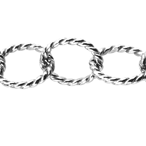 Textured Chain 8.35 x 10.5mm - Sterling Silver