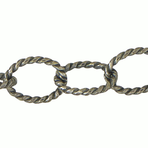 Textured Chain 8.35 x 10.5mm - Sterling Silver Oxidized