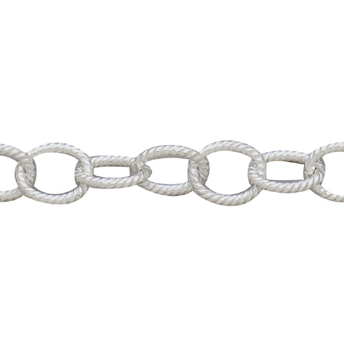 Textured Chain 8 x 10mm - Sterling Silver