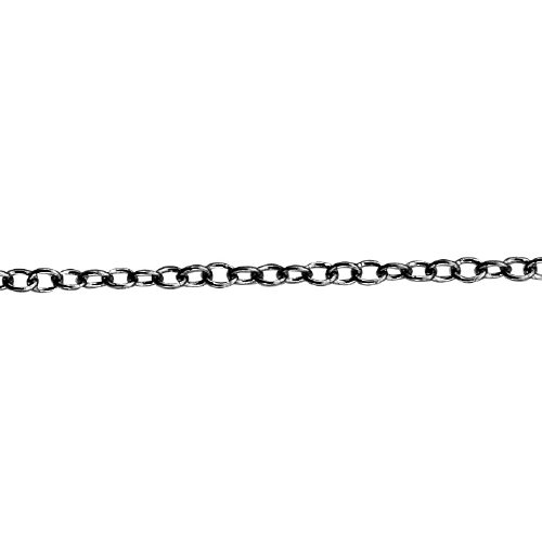 Cable Chain 1.1 x 1.6mm - Sterling Silver Black Diamond