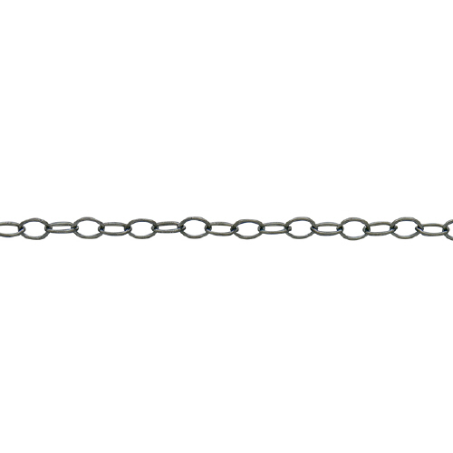 Cable Chain 2.7 x 3.9mm - Sterling Silver Black Diamond