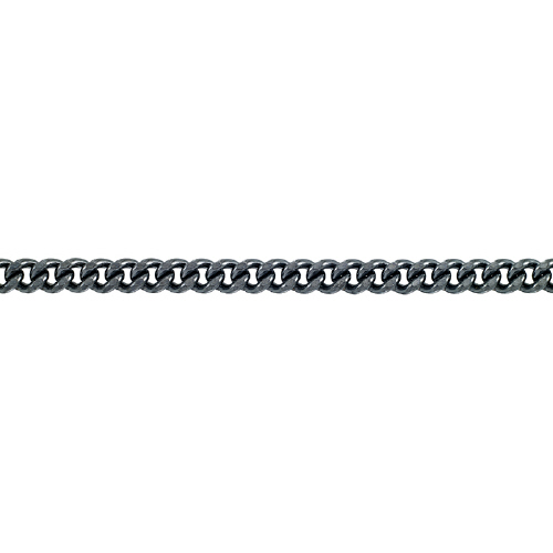 Curb Chain 3.5mm - Sterling Silver Black Diamond