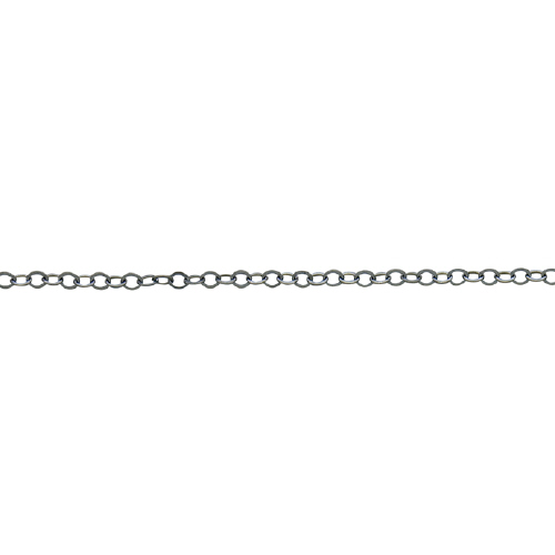 Flat Cable Chain 1.6 x 2.1mm - Sterling Silver Black Diamond