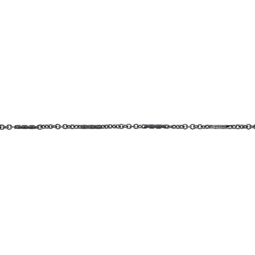 Immitation Bar Chain 0.9 x 6.3mm - Sterling Silver Black Diamond