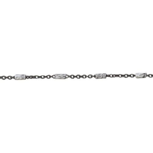 Bar Chain 1.04 x 1.8mm - Sterling Silver Black Rhodium Plated